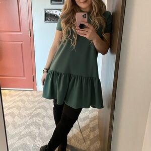 Zara Teal Short Sleeve Dress